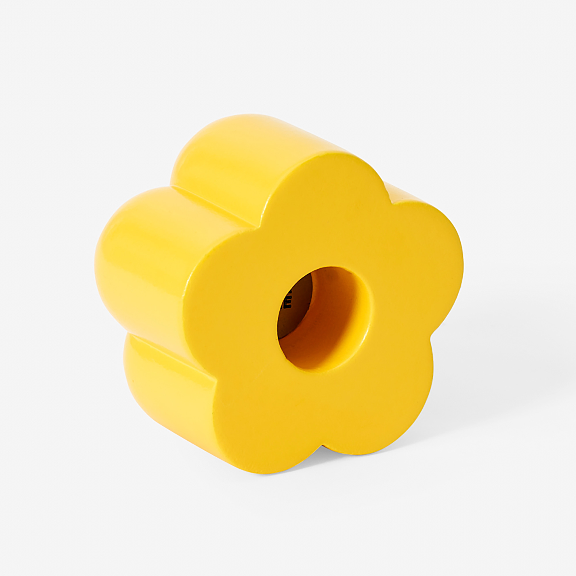 Poppy Candle & Incense Holder Yellow