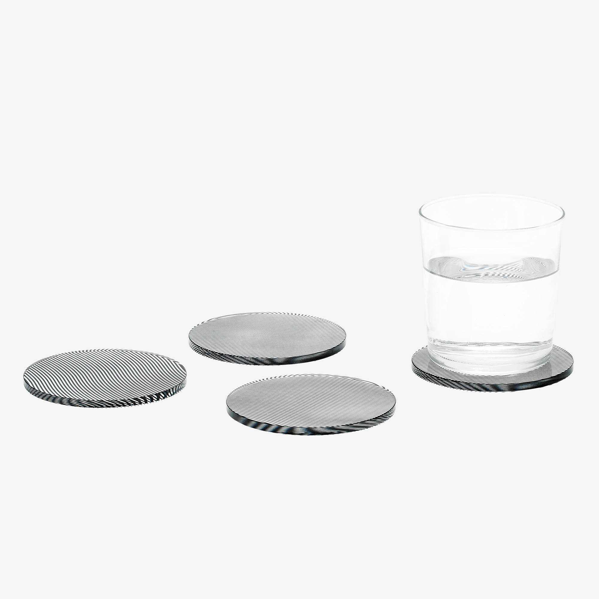 Glass Grid Coaster Wave