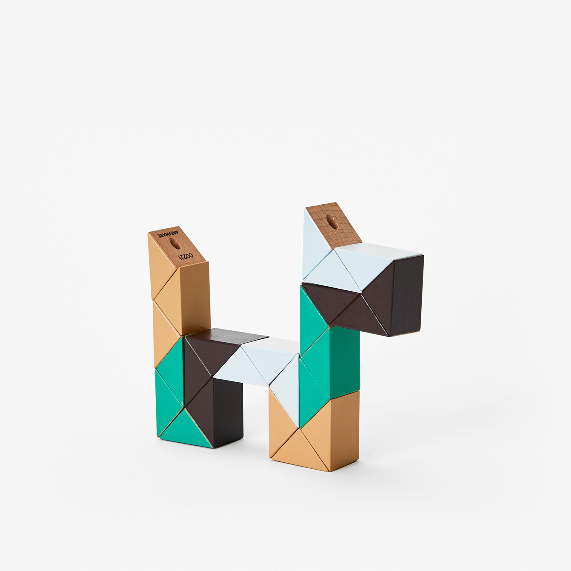 Snake Block Small Beige Green