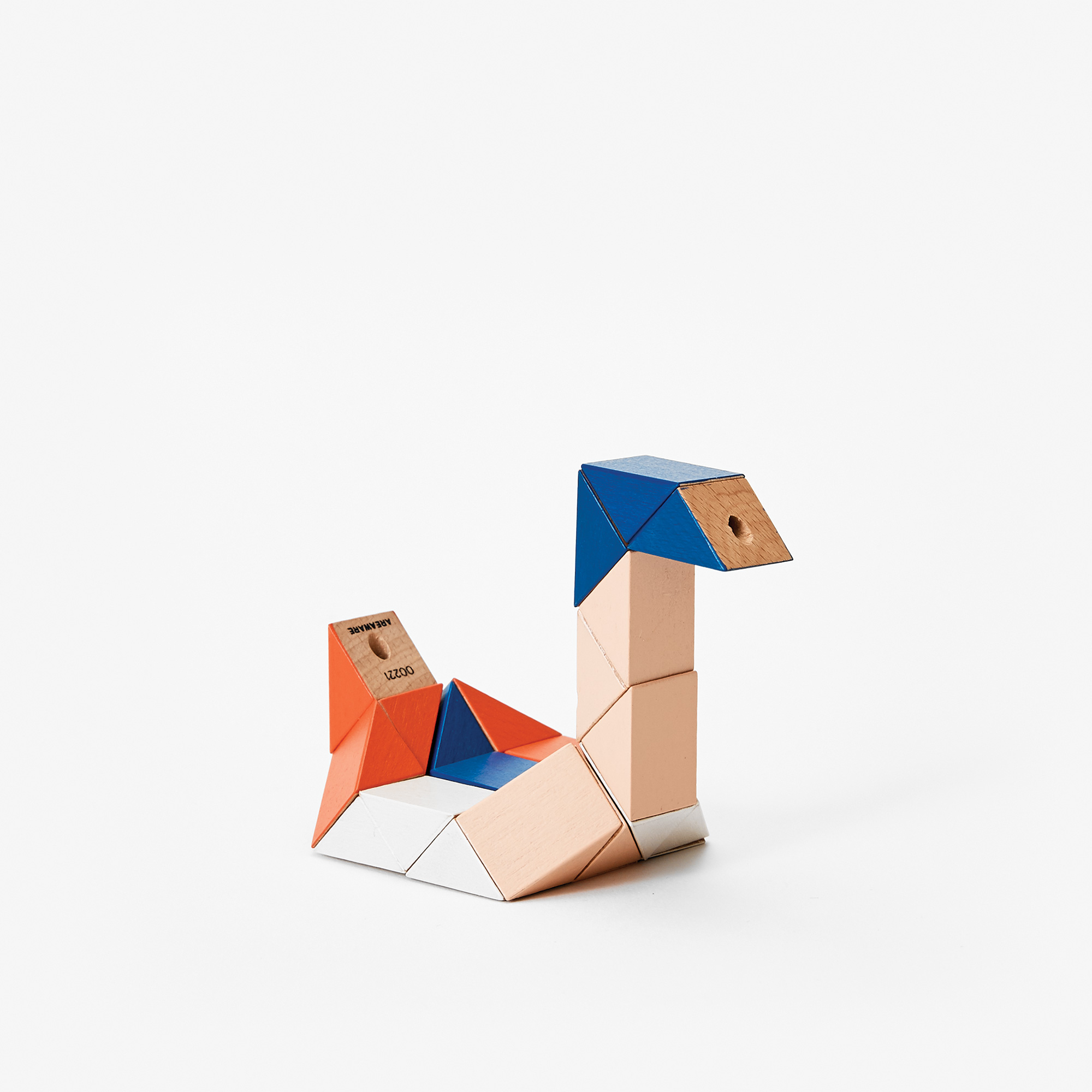 Snake Block Small Blue Pink