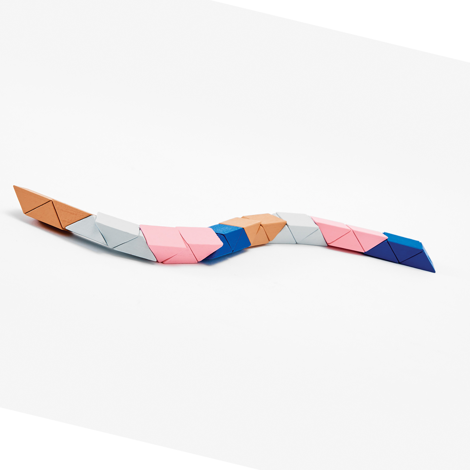 Snake Block Small Pink Beige