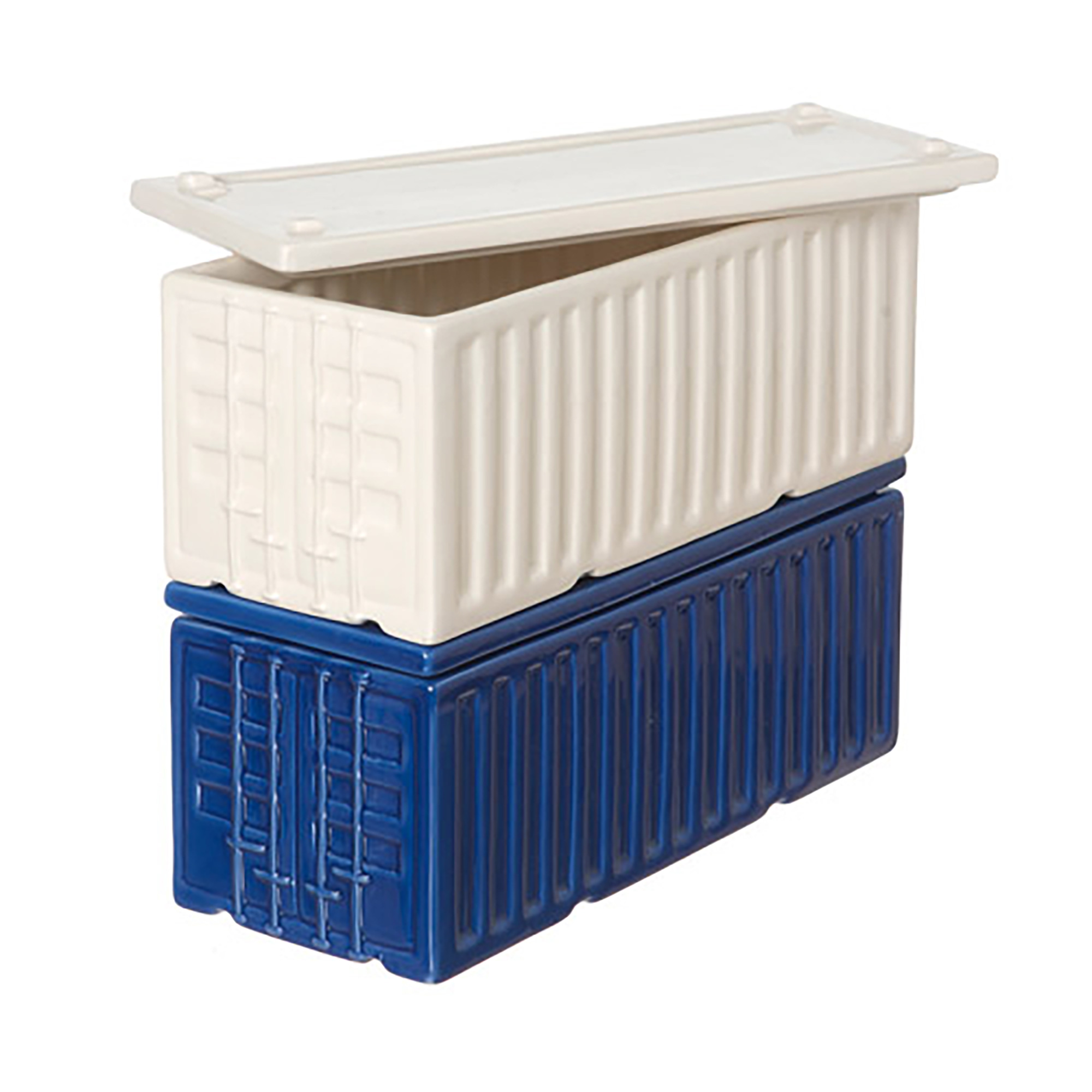 Cargo Container Blue White Set of 2