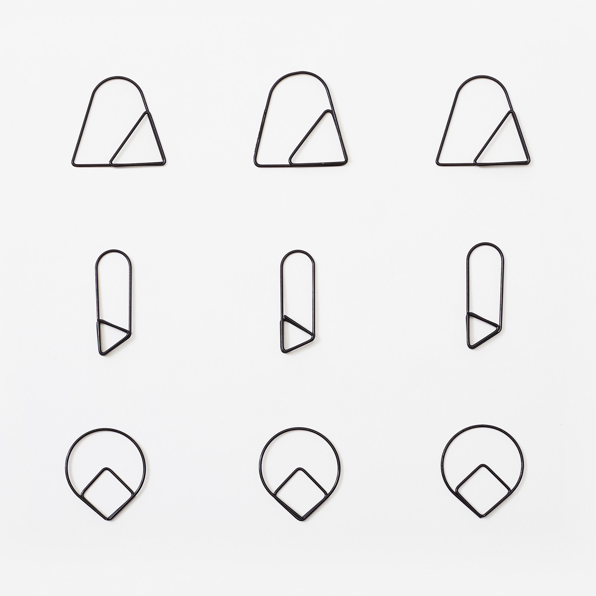 Paper Clips Black Set of 9