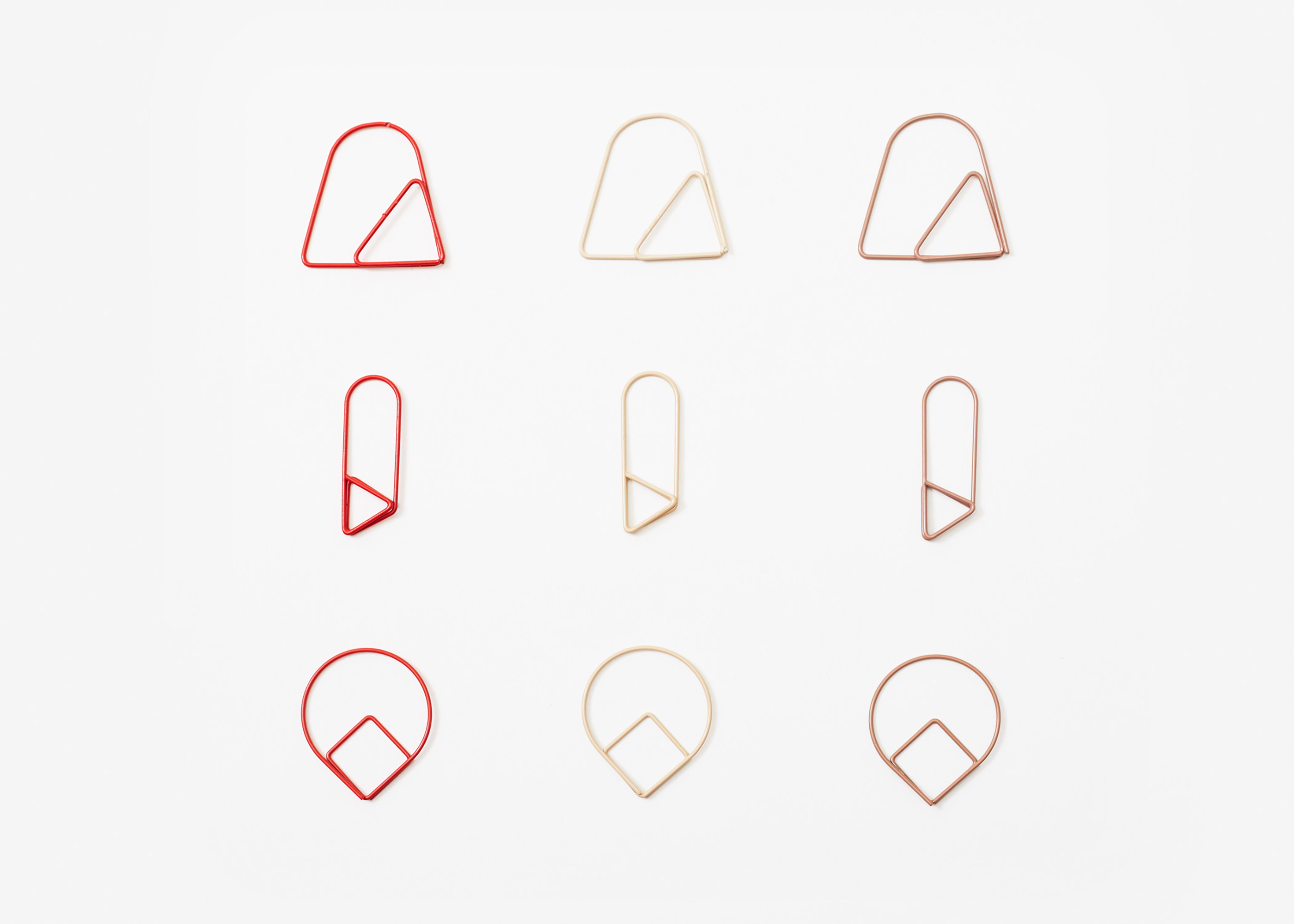 Paper Clips Red Set of 9