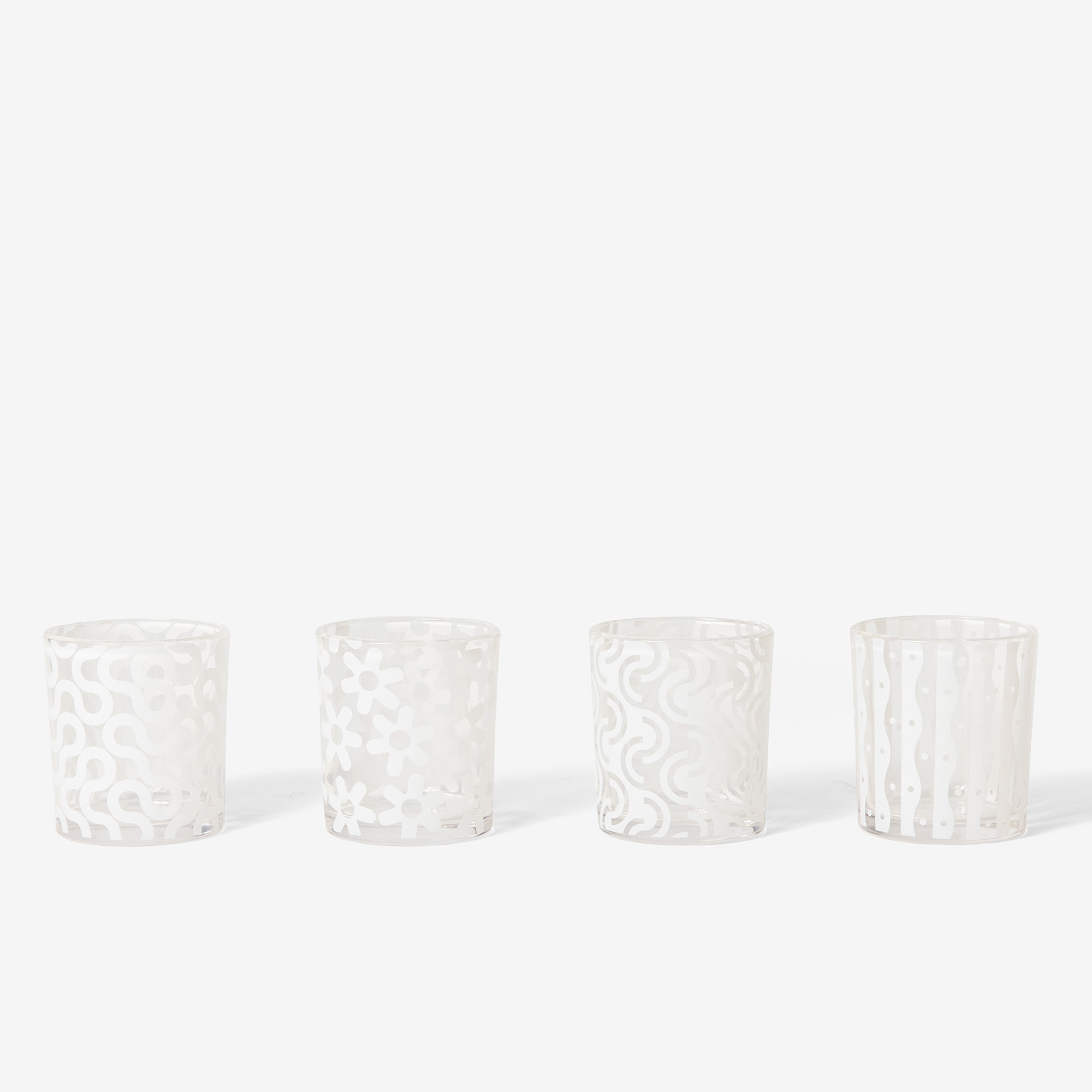 Pattern Glasses White