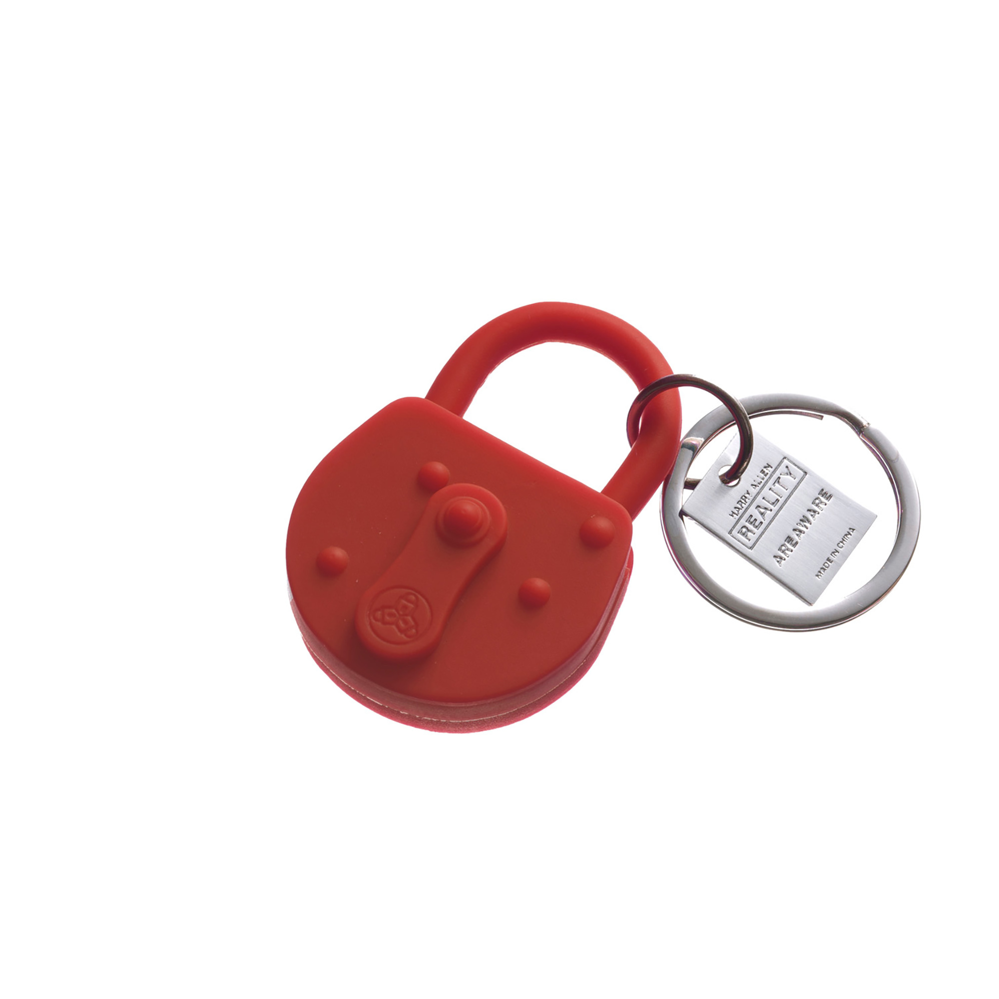 V2 Lock Keychain Red