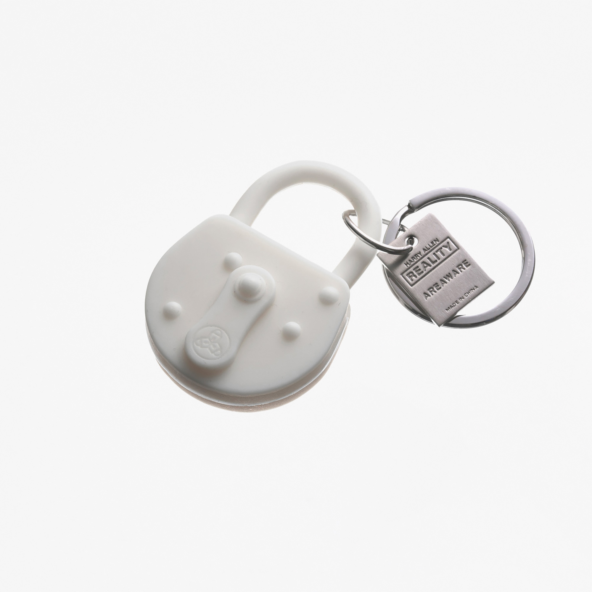 V2 Lock Keychain White