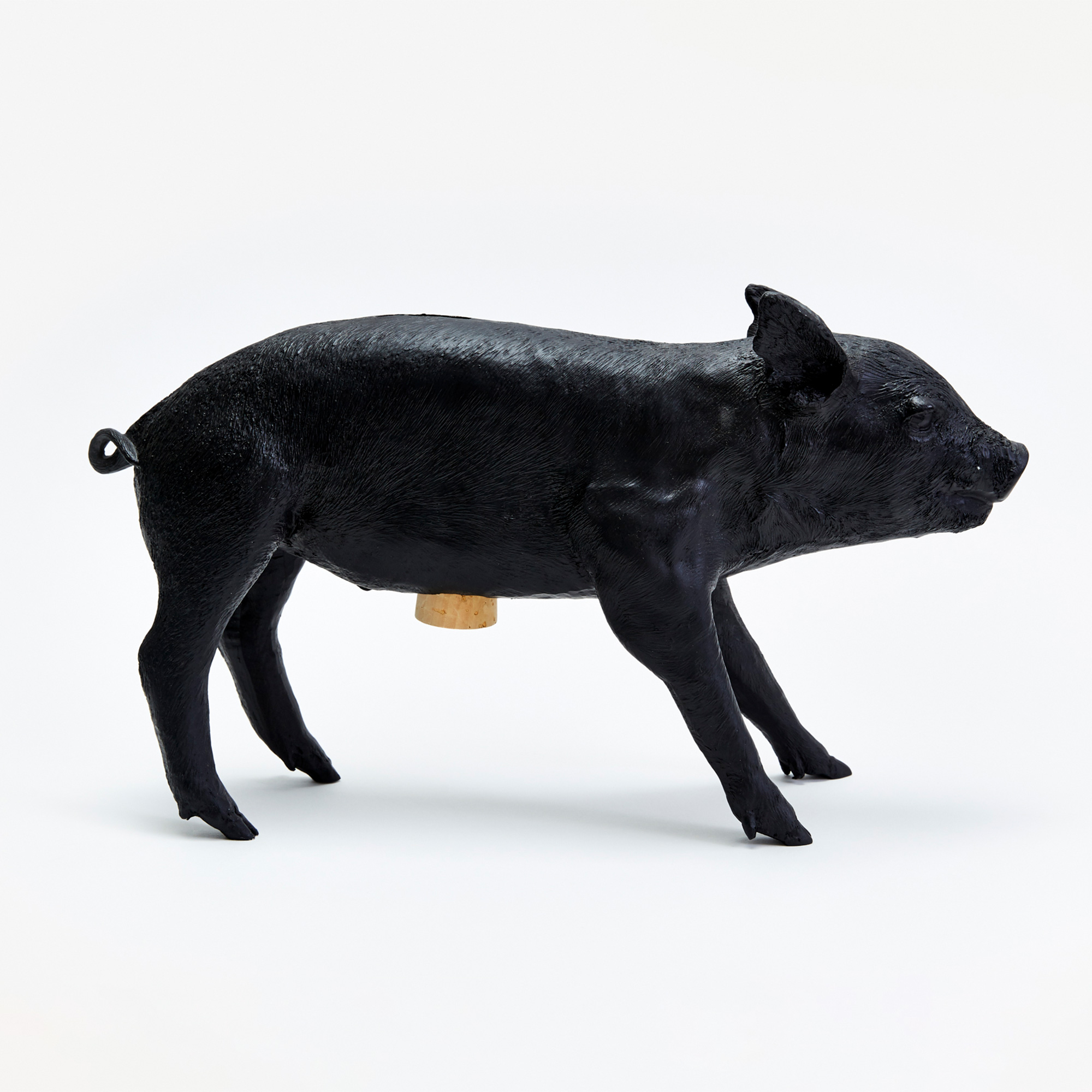 Bank in Form of Pig Matte Black