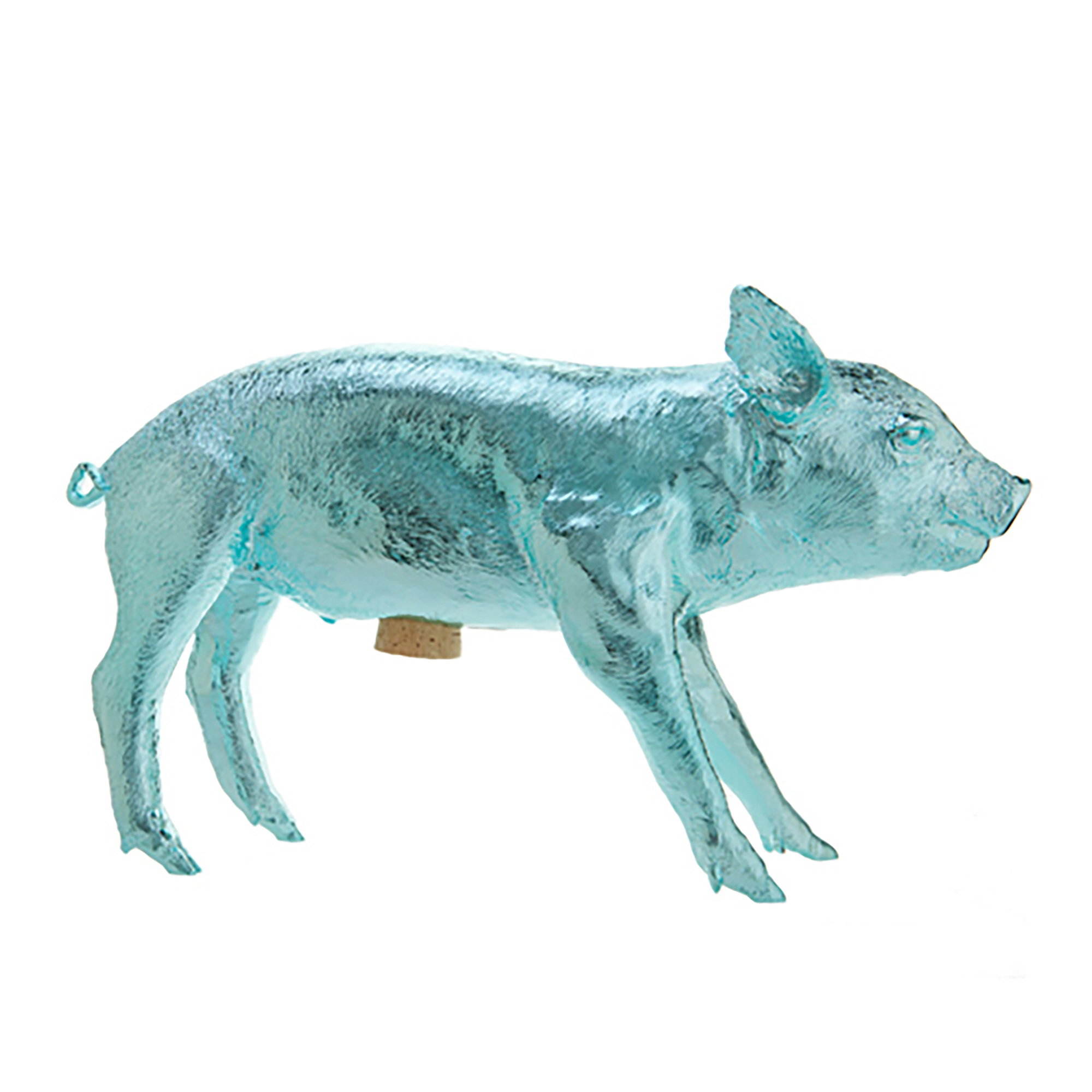 Bank in Form of Pig Pale Blue Chrome