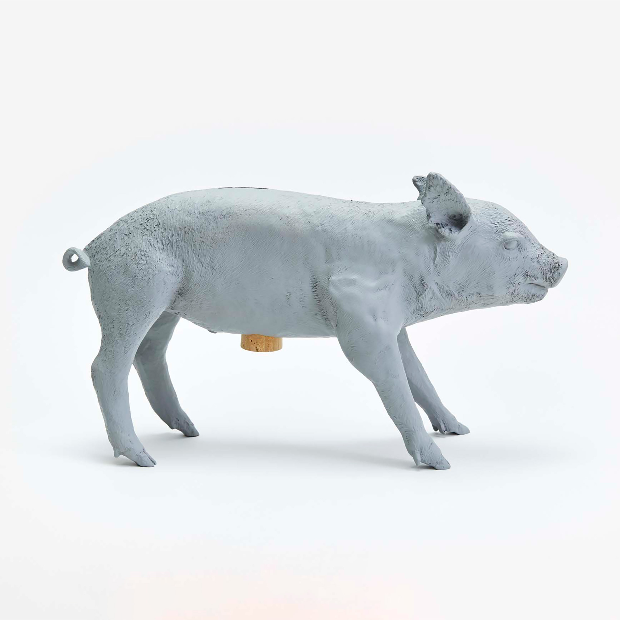 Bank in Form of Pig Matte Gray