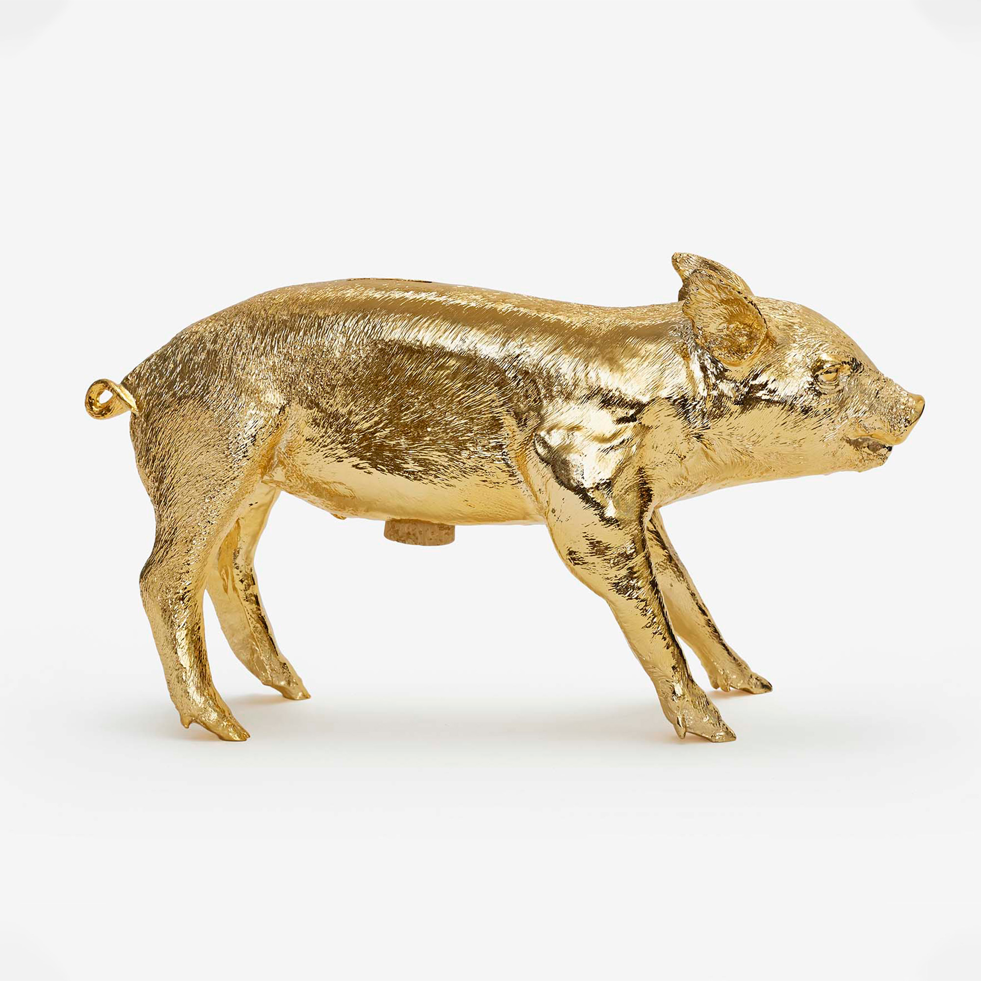 Bank in Form of Pig Gold Chrome
