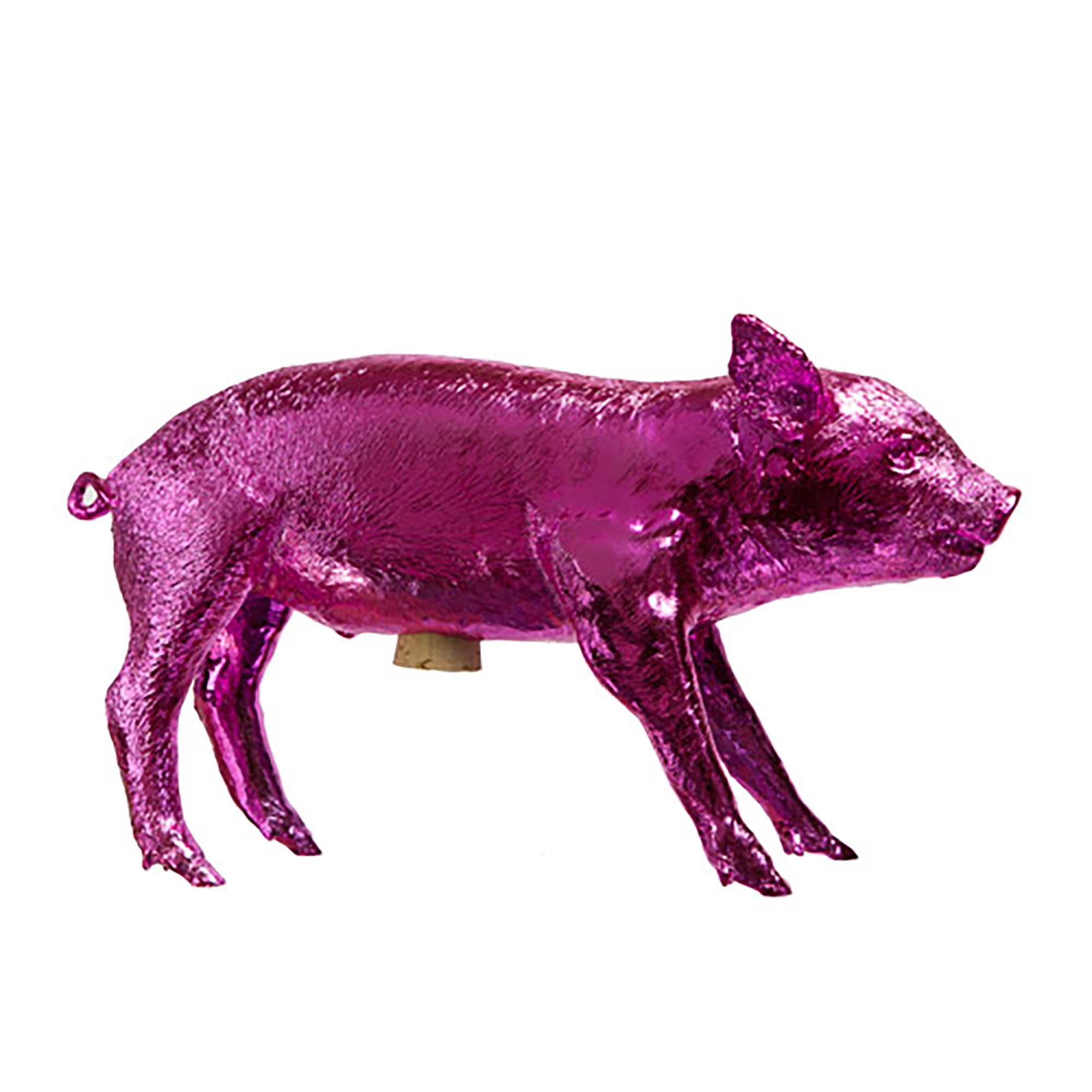 Bank in Form of Pig Pink Chrome