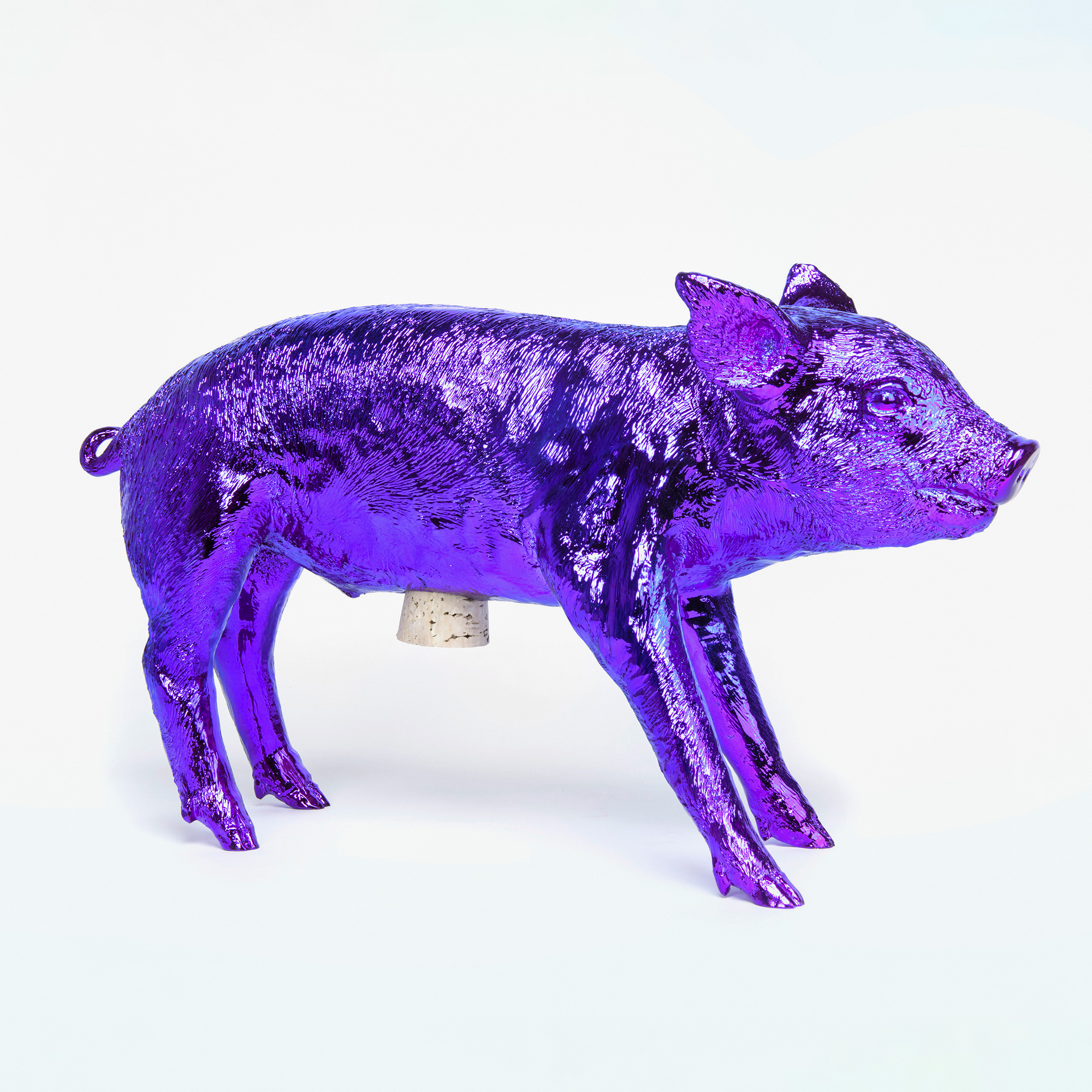 Bank in Form of Pig Purple Chrome