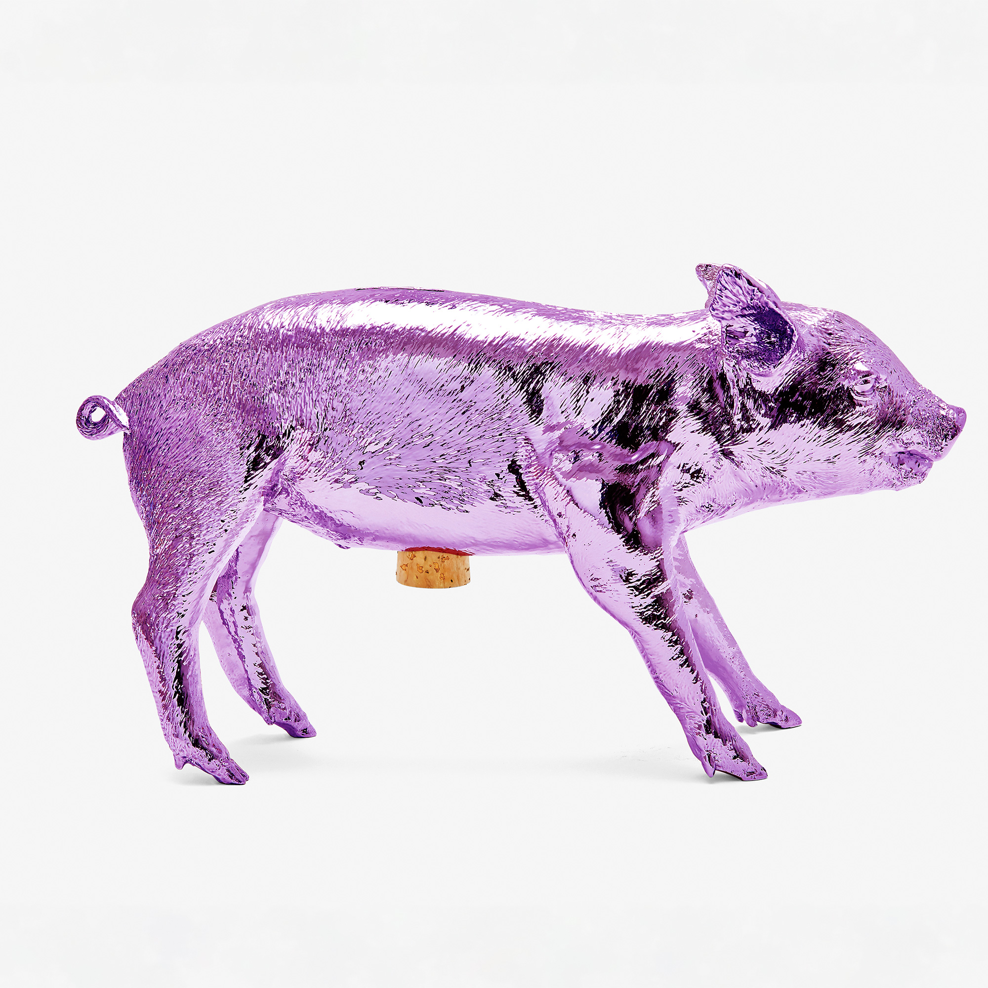 Bank in Form of Pig Magenta Chrome