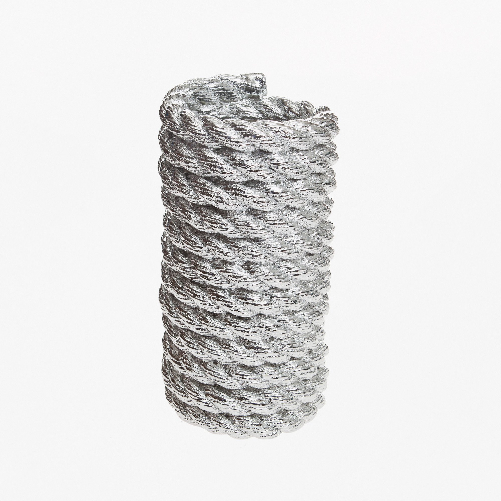 Rope Coil Vase Silver Chrome