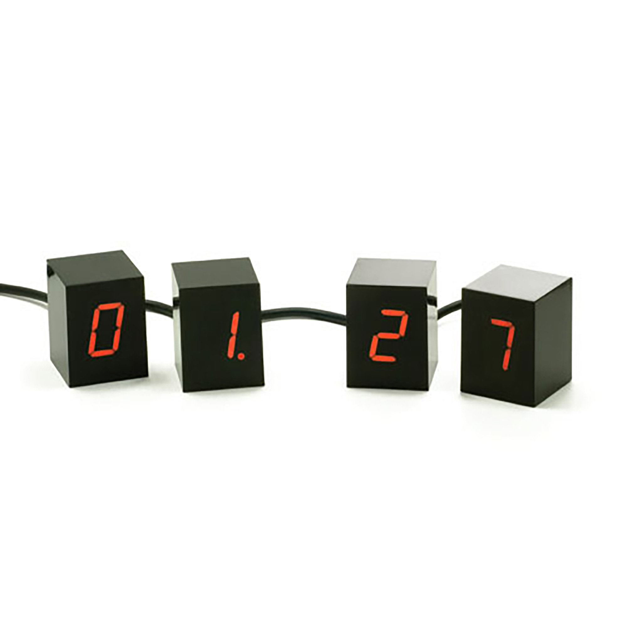 Numbers Clock Black with Red LED