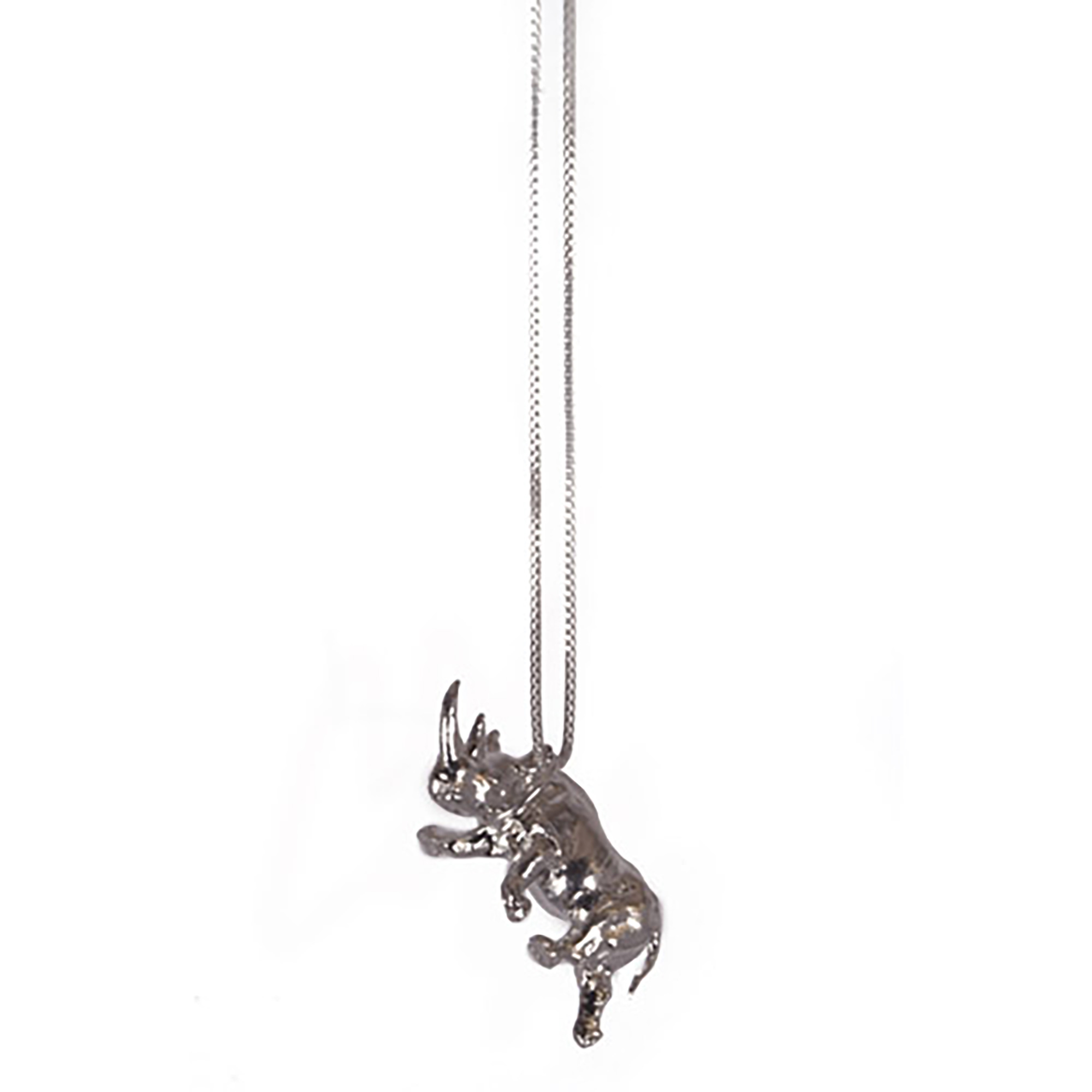 Rhino Necklace Silver