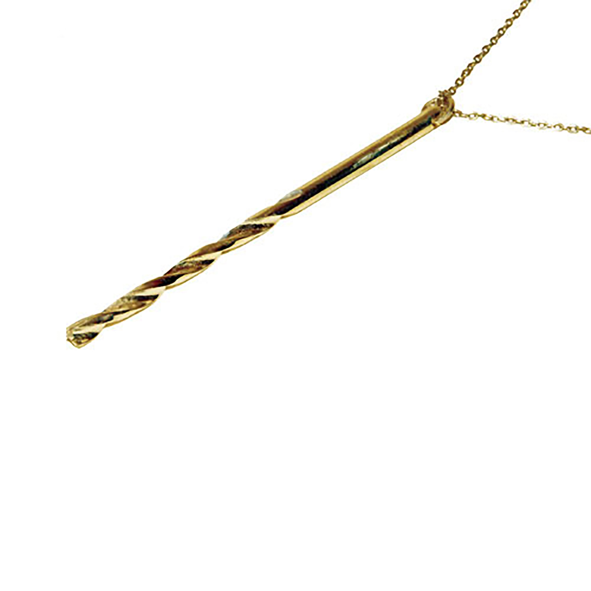 Drill Bit Necklace Gold