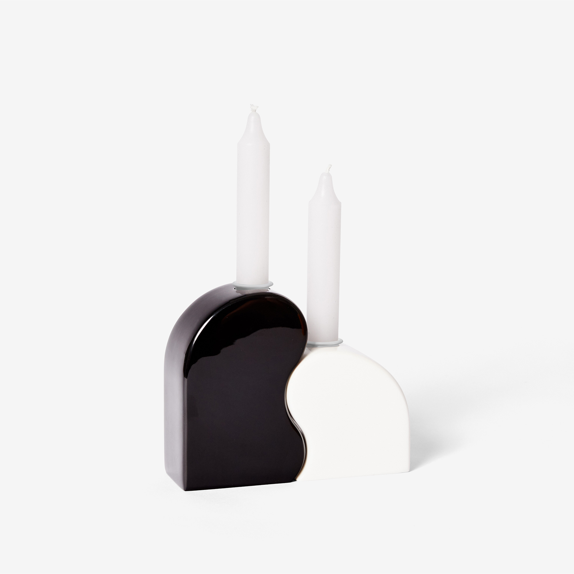 Seymour Candle Holders Black White