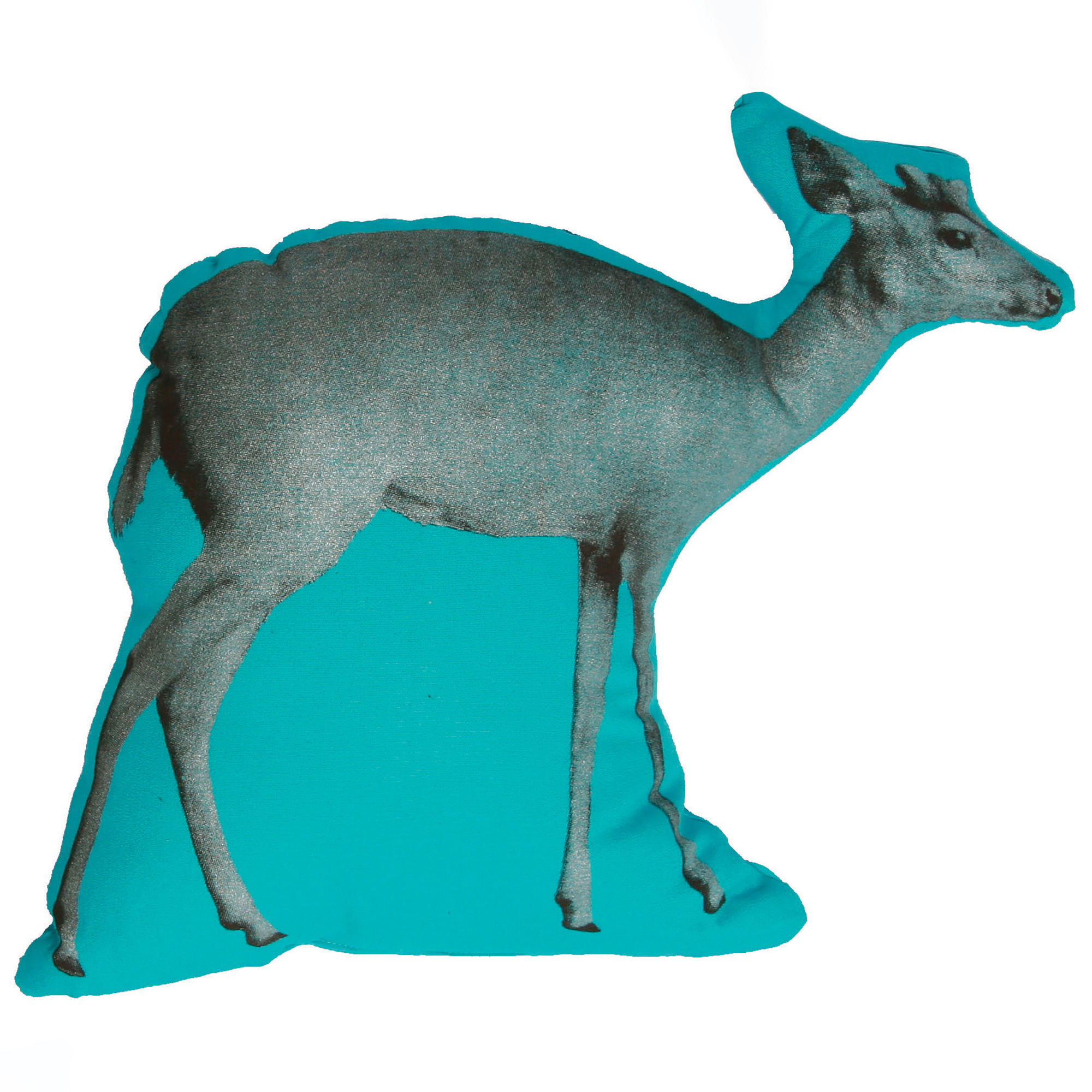 FAUNA Mini Cushion Deer Brown Blue