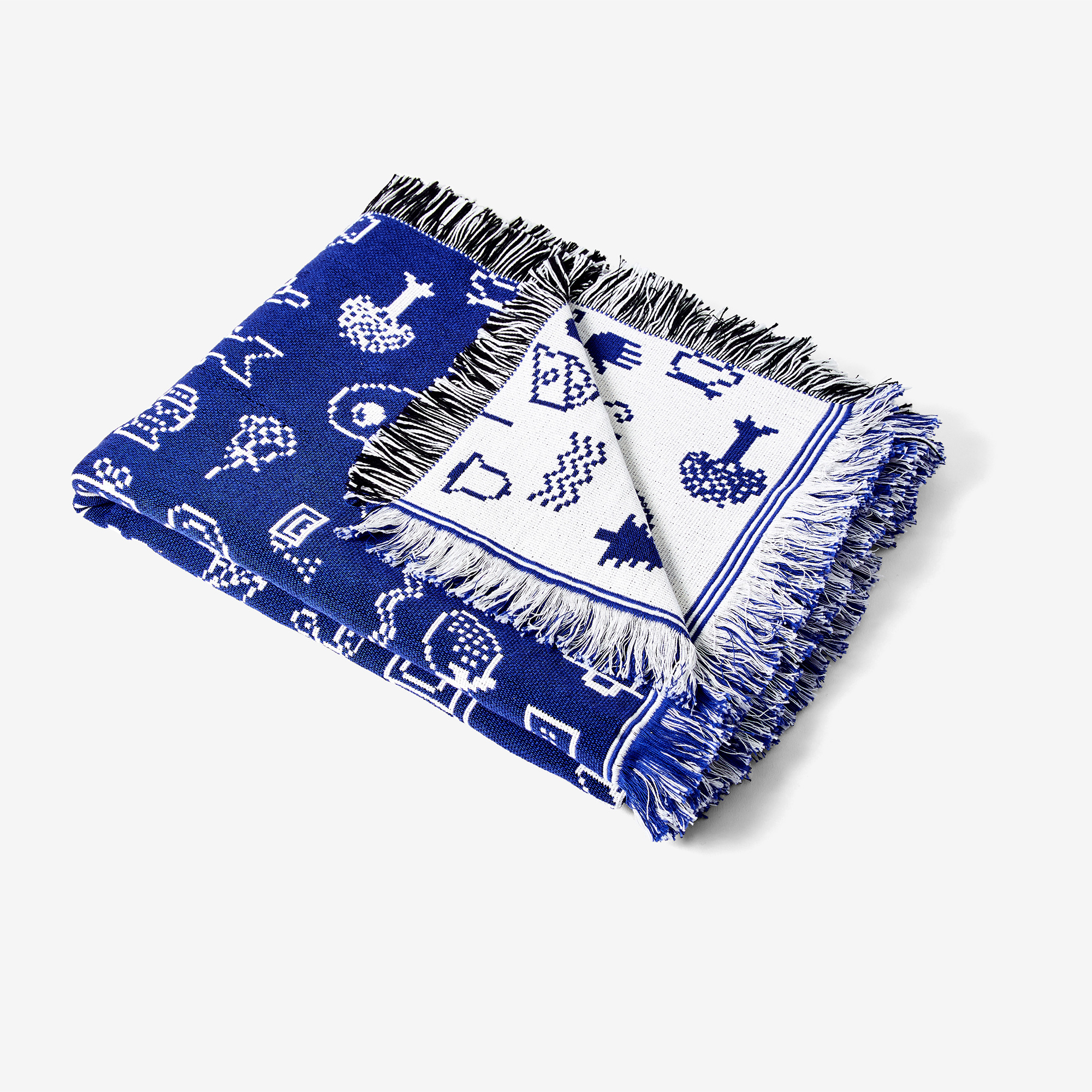 Cairo Throw Blue White