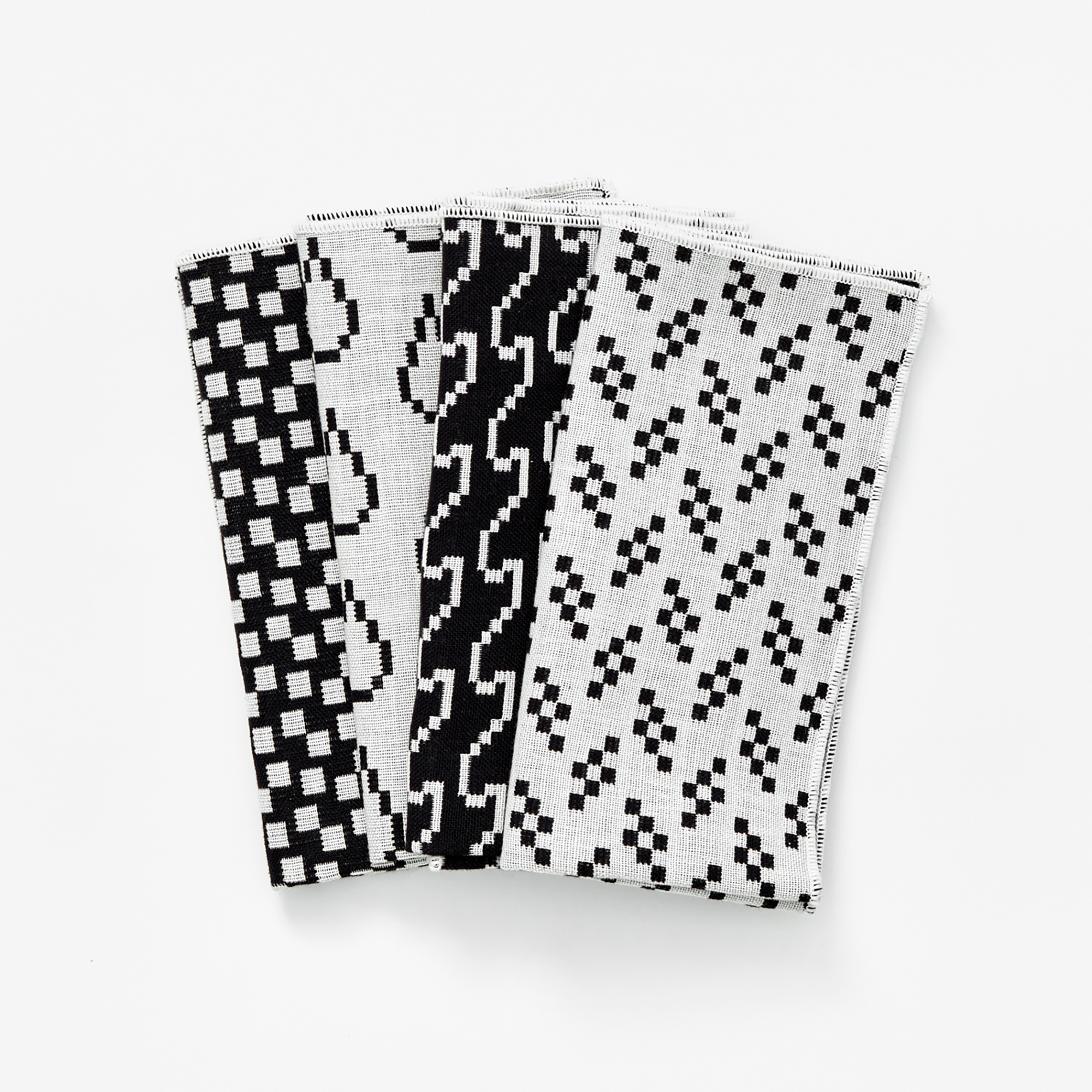 Bitmap Napkins Set of 4 Black White