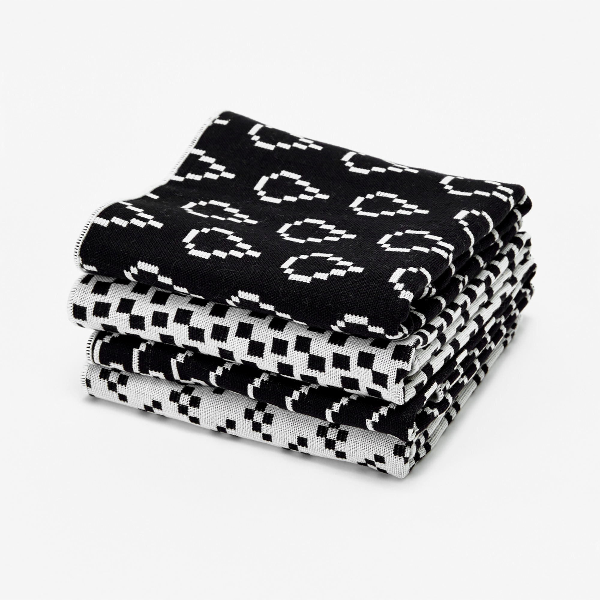 Bitmap Placemats Set of 4 Black White